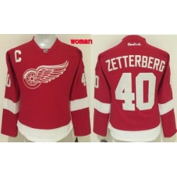 Red Wings #40 Henrik Zetterberg Red Women 27s Home Stitched NHL Jersey