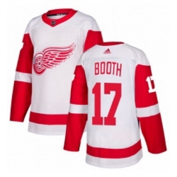Womens Adidas Detroit Red Wings 17 David Booth Authentic White Away NHL Jersey 
