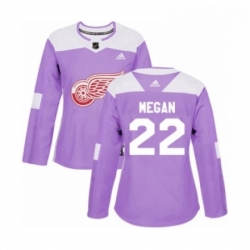 Womens Adidas Detroit Red Wings 22 Wade Megan Authentic Purple Fights Cancer Practice NHL Jersey 