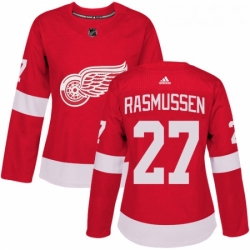 Womens Adidas Detroit Red Wings 27 Michael Rasmussen Premier Red Home NHL Jersey 