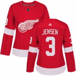 Womens Adidas Detroit Red Wings 3 Nick Jensen Premier Red Home NHL Jersey 