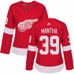 Womens Adidas Detroit Red Wings 39 Anthony Mantha Authentic Red Home NHL Jersey 