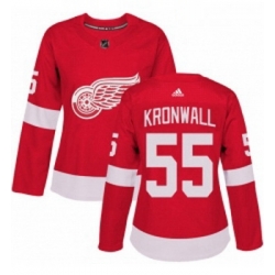 Womens Adidas Detroit Red Wings 55 Niklas Kronwall Authentic Red Home NHL Jersey 