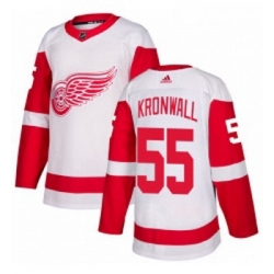 Womens Adidas Detroit Red Wings 55 Niklas Kronwall Authentic White Away NHL Jersey 