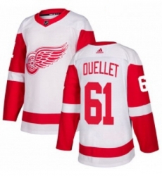 Womens Adidas Detroit Red Wings 61 Xavier Ouellet Authentic White Away NHL Jersey 