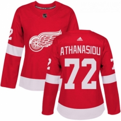 Womens Adidas Detroit Red Wings 72 Andreas Athanasiou Premier Red Home NHL Jersey 