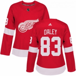 Womens Adidas Detroit Red Wings 83 Trevor Daley Premier Red Home NHL Jersey 