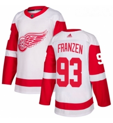 Womens Adidas Detroit Red Wings 93 Johan Franzen Authentic White Away NHL Jersey 