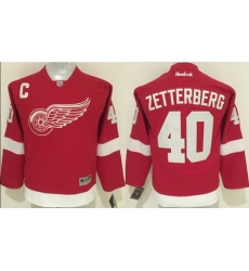 Red Wings #40 Henrik Zetterberg Red Home Stitched Youth NHL Jersey