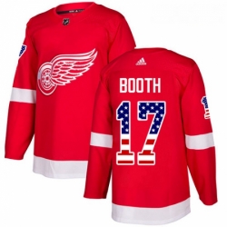 Youth Adidas Detroit Red Wings 17 David Booth Authentic Red USA Flag Fashion NHL Jersey 