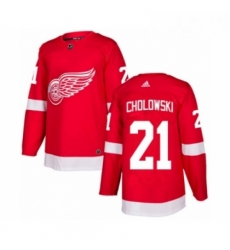 Youth Adidas Detroit Red Wings 21 Dennis Cholowski Premier Red Home NHL Jersey 