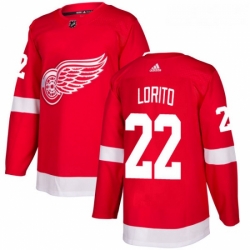 Youth Adidas Detroit Red Wings 22 Matthew Lorito Authentic Red Home NHL Jersey 
