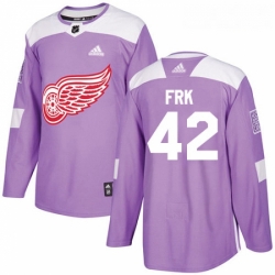 Youth Adidas Detroit Red Wings 42 Martin Frk Authentic Purple Fights Cancer Practice NHL Jersey 