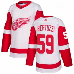 Youth Adidas Detroit Red Wings 59 Tyler Bertuzzi Authentic White Away NHL Jersey 