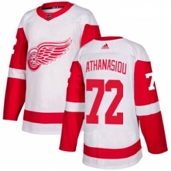 Youth Adidas Detroit Red Wings 72 Andreas Athanasiou Authentic White Away NHL Jersey 