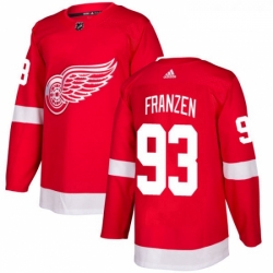 Youth Adidas Detroit Red Wings 93 Johan Franzen Authentic Red Home NHL Jersey 