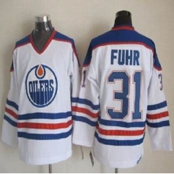 Edmonton Oilers #31 Grant Fuhr White CCM Throwback Stitched NHL Jersey