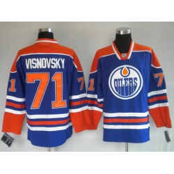 Edmonton Oilers #71 VISNOVSKY blue Jerseys