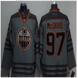 Edmonton Oilers #97 Connor McDavid Charcoal Cross Check Fashion Stitched NHL Jersey