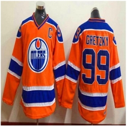 Edmonton Oilers #99 Wayne Gretzky Orange CCM Throwback Stitched NHL Jersey