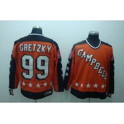 Edmonton Oilers jersey #99 GRETZKY ORANGE CAMPBELL all star CCM jersey