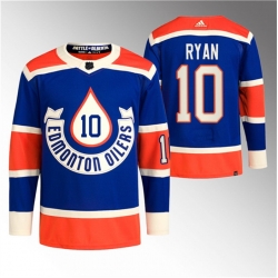 Men Edmonton Oilers 10 Derek Ryan 2023 Royal Heritage Classic Primegreen Stitched Jersey