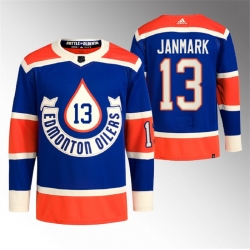 Men Edmonton Oilers 13 Mattias Janmark 2023 Royal Heritage Classic Primegreen Stitched Jersey