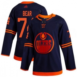 Men Edmonton Oilers 74 Ethan Bear Navy Adidas Jersey