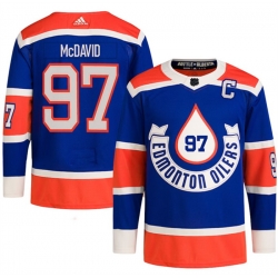 Men Edmonton Oilers 97 Connor McDavid 2023 Royal Heritage Classic Primegreen Stitched Jersey