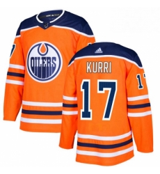 Mens Adidas Edmonton Oilers 17 Jari Kurri Premier Orange Home NHL Jersey 