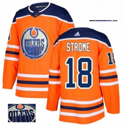 Mens Adidas Edmonton Oilers 18 Ryan Strome Authentic Orange Fashion Gold NHL Jersey 