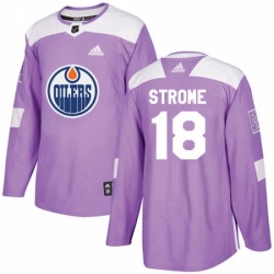 Mens Adidas Edmonton Oilers 18 Ryan Strome Authentic Purple Fights Cancer Practice NHL Jersey 