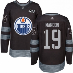 Mens Adidas Edmonton Oilers 19 Patrick Maroon Authentic Black 1917 2017 100th Anniversary NHL Jersey 