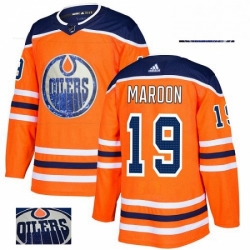 Mens Adidas Edmonton Oilers 19 Patrick Maroon Authentic Orange Fashion Gold NHL Jersey 