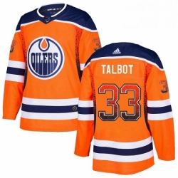 Mens Adidas Edmonton Oilers 33 Cam Talbot Authentic Orange Drift Fashion NHL Jersey 