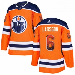 Mens Adidas Edmonton Oilers 6 Adam Larsson Authentic Orange Drift Fashion NHL Jersey 