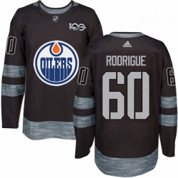 Mens Adidas Edmonton Oilers 60 Olivier Rodrigue Authentic Black 1917 2017 100th Anniversary NHL Jersey 