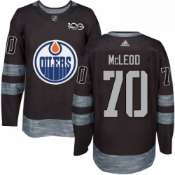 Mens Adidas Edmonton Oilers 70 Ryan McLeod Authentic Black 1917 2017 100th Anniversary NHL Jersey 