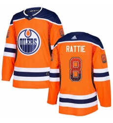 Mens Adidas Edmonton Oilers 8 Ty Rattie Authentic Orange Drift Fashion NHL Jersey 
