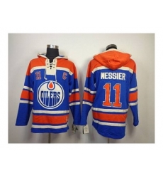 NHL Jerseys Edmonton Oilers #11 messier blue[pullover hooded sweatshirt][patch C]