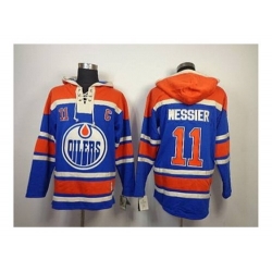 NHL Jerseys Edmonton Oilers #11 messier blue[pullover hooded sweatshirt][patch C]