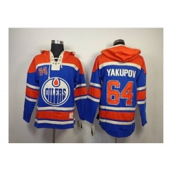 NHL Jerseys Edmonton Oilers #64 yakupov blue[pullover hooded sweatshirt]