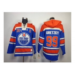 NHL Jerseys Edmonton Oilers #99 gretzky blue[pullover hooded sweatshirt][patch C]