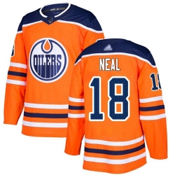 Oilers 18 James Neal Orange Home Authentic Stitched Hockey Jersey