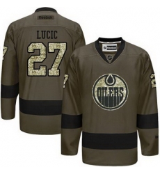 Oilers #27 Milan Lucic Green Salute to Service Stitched NHL Jersey