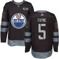 Oilers #5 Mark Fayne Black 1917 2017 100th Anniversary Stitched NHL Jersey