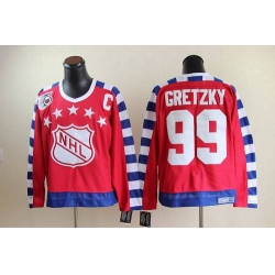 Oilers #99 Wayne Gretzky Red All Star CCM Throwback 75TH Stitched NHL Jersey