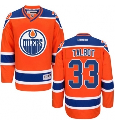 Reebok Edmonton Oilers Mens #33 Cam Talbot Authentic Orange Third NHL Jersey