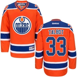 Reebok Edmonton Oilers Mens #33 Cam Talbot Authentic Orange Third NHL Jersey