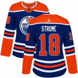 Womens Adidas Edmonton Oilers 18 Ryan Strome Authentic Royal Blue Alternate NHL Jersey 